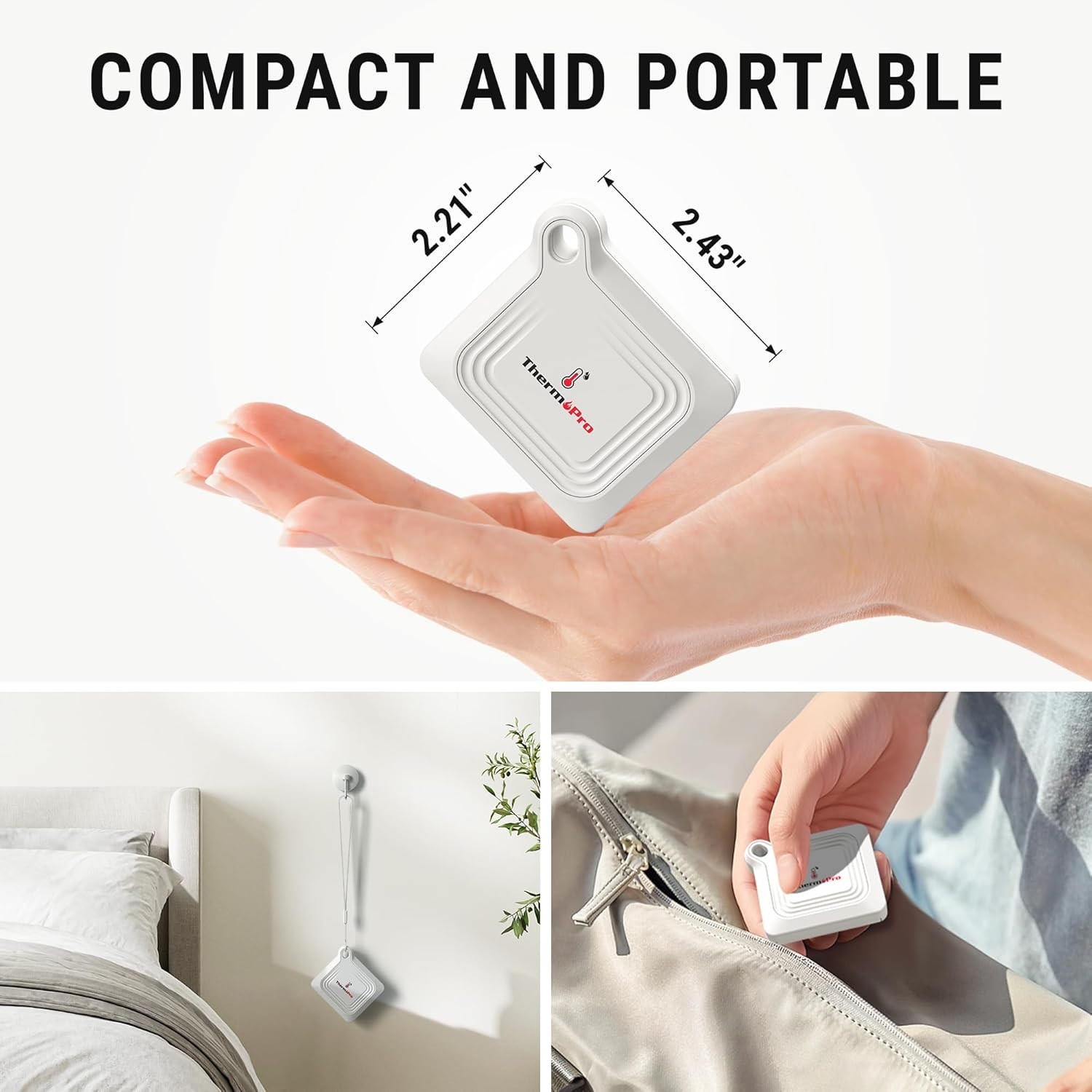 Bluetooth Thermometer Hygrometer, 260FT Range Temperature Sensor Greenhouse Ther
