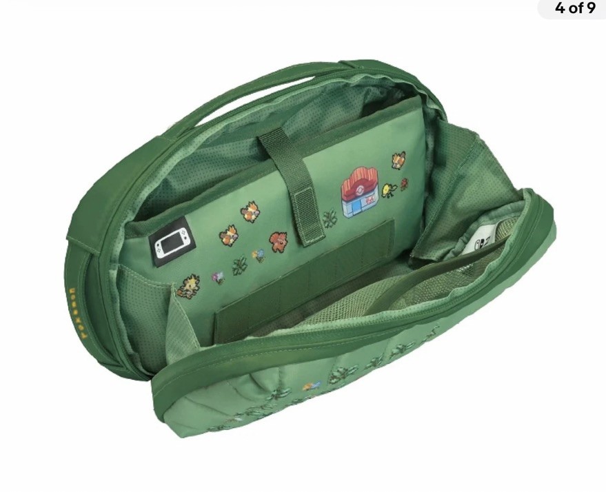 HORI Puff Pouch (Pokemon Pixel Green) for Nintendo Switch 2/OLED/Base Model Case