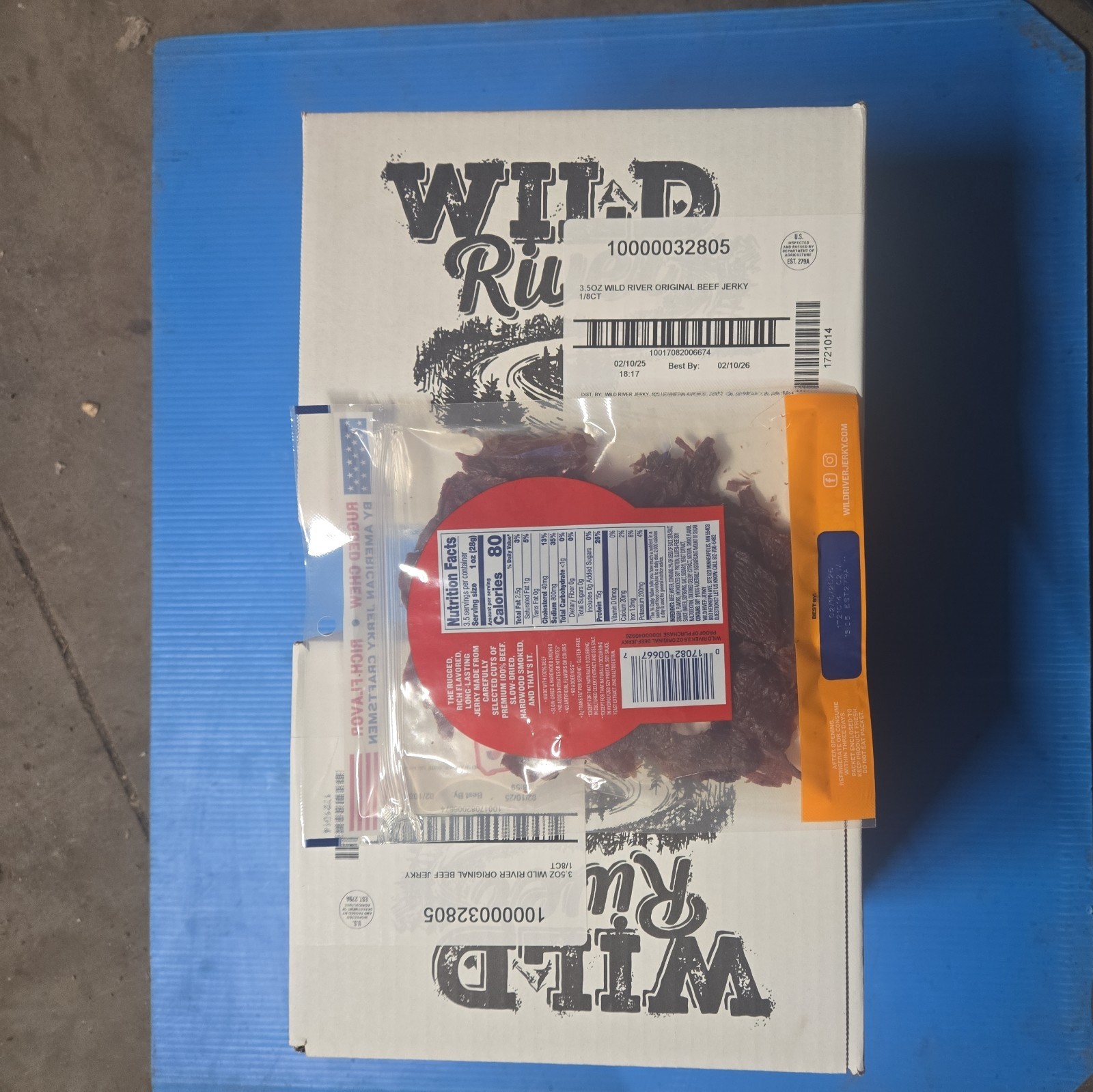 2 Cases Wild River Original Beef Jerky 16 Bags 56oz Total bbd 2/10/26