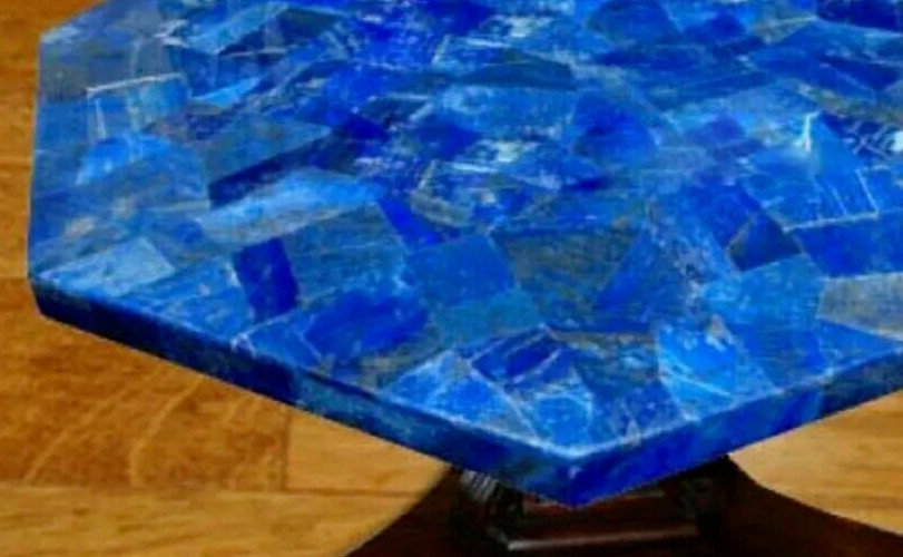 18" Octagon Lapis Stone Sofa Center Table Handmade Arts Luxury Dining Room Decor