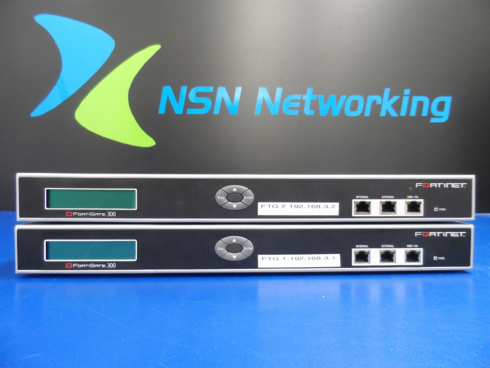 Fortinet FortiGate 300 Network Security Platform Combo Master Slave No Rack Ears