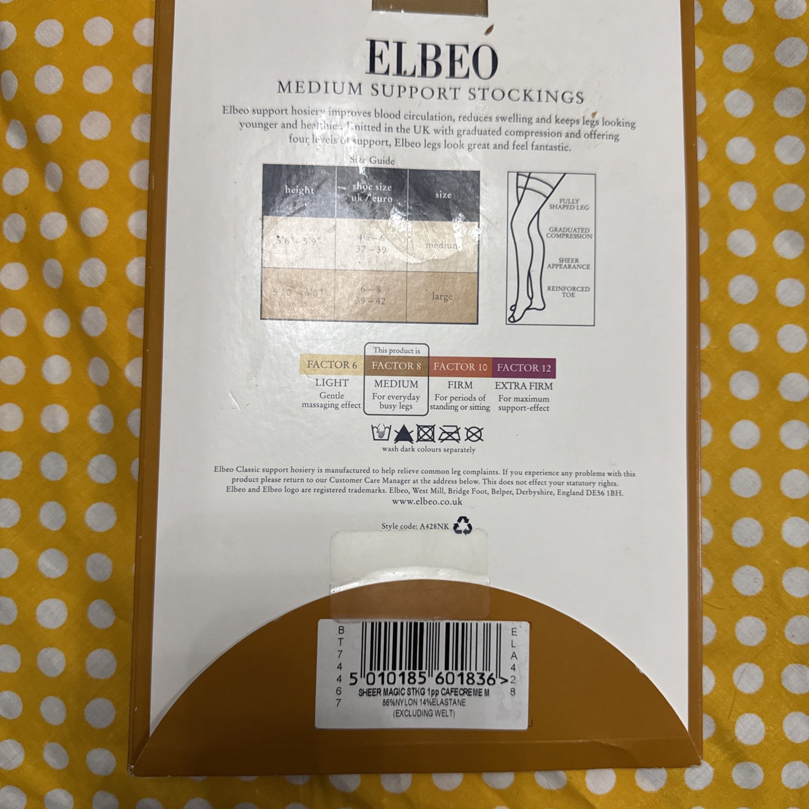 Elbeo Sheer Magic Stockings Medium Support 20 Denier, size Medium