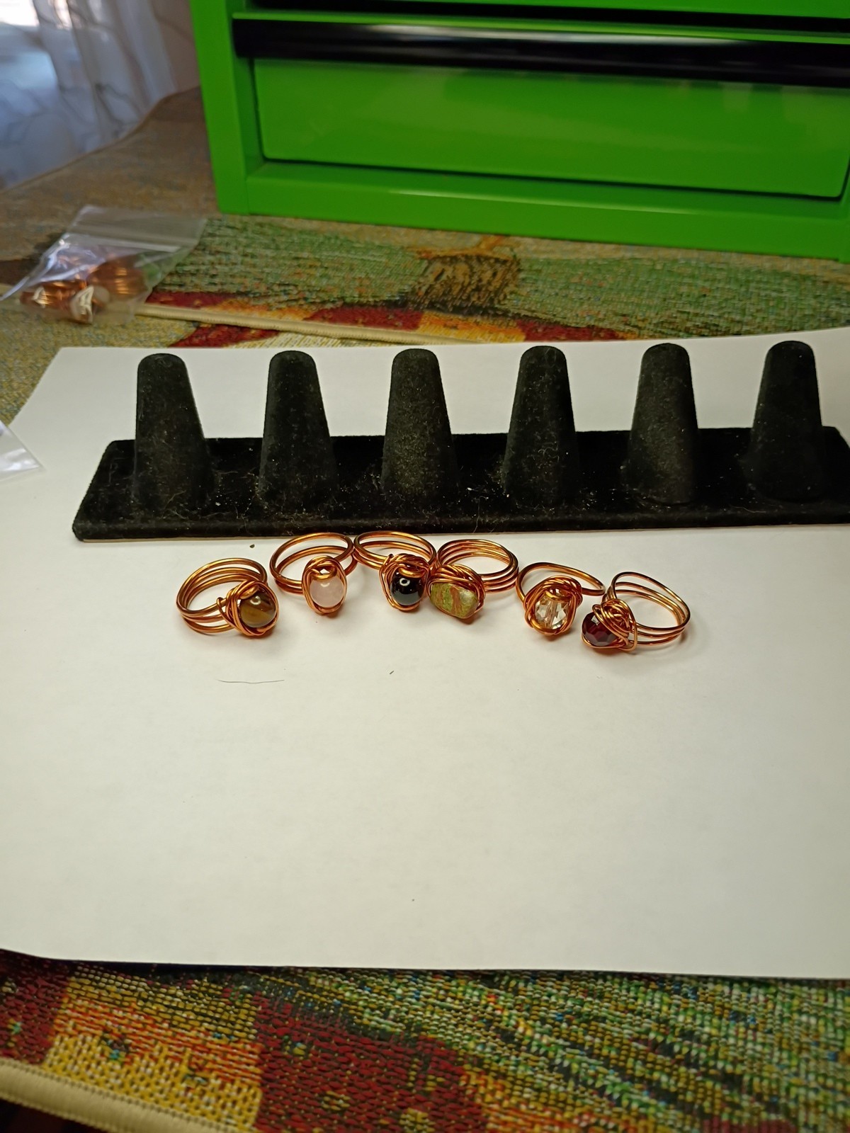 Artisan Copper Handmade Rings Lot Bundle All Size 7 To 7.5 Lot #772