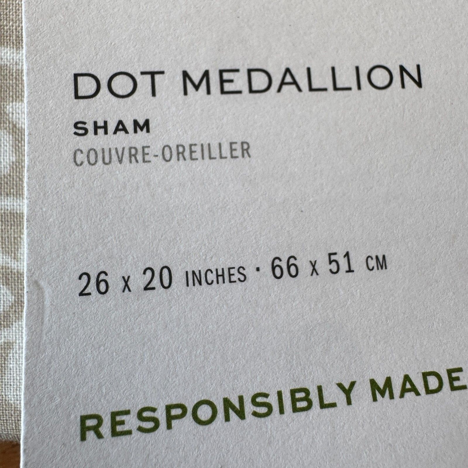 Pottery Barn Dot Medallion Reversible Cotton Standard Sham Pair Sand NEW