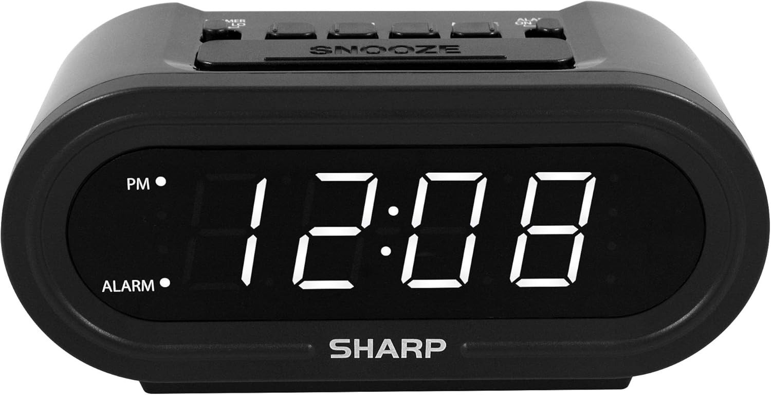 Digital Alarm W/ AccuSet Automatic Smart Clock Never Needs Setting Midnight