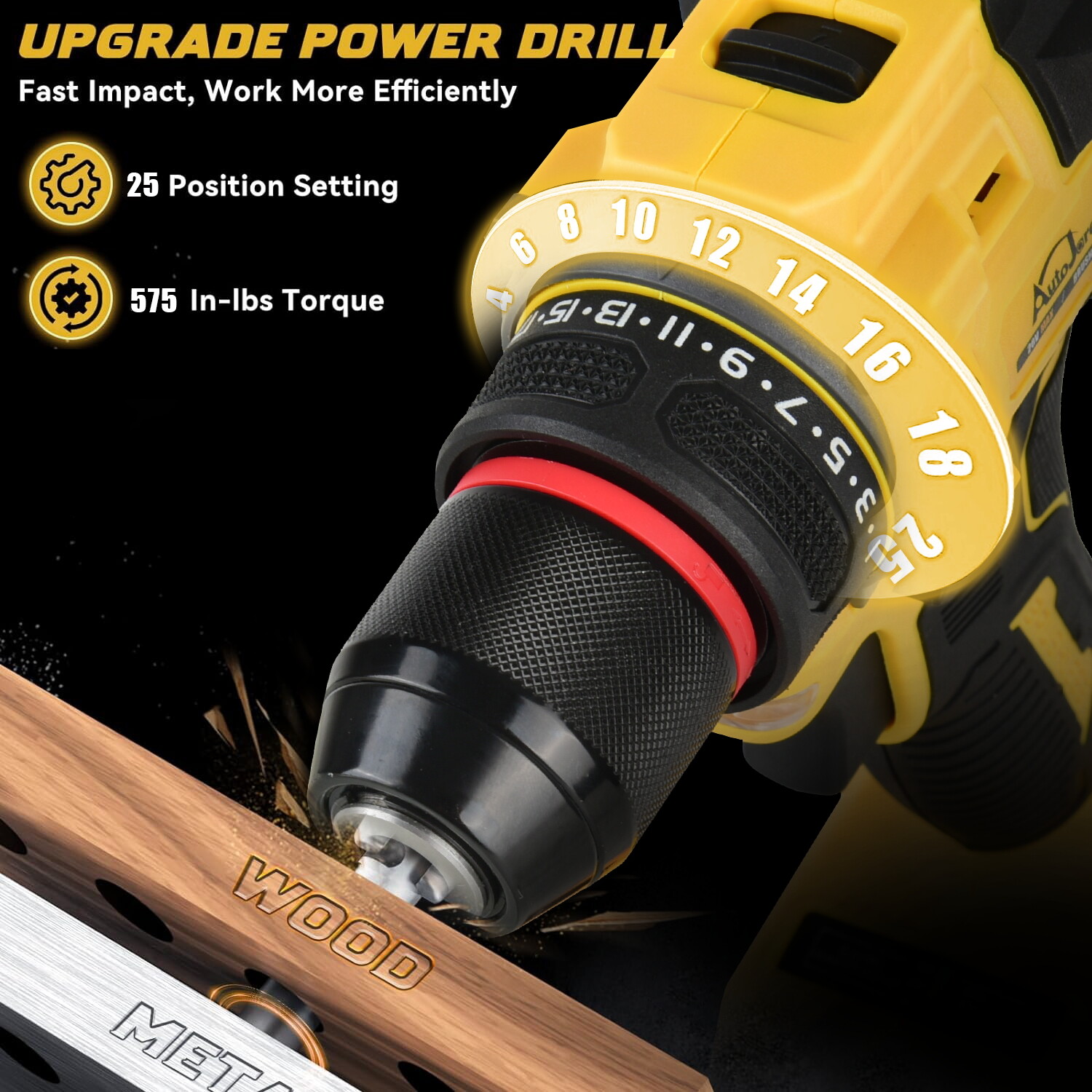 3/8" Brushless Cordless Drill for DeWalt 20V MAX Battery Bare Tool