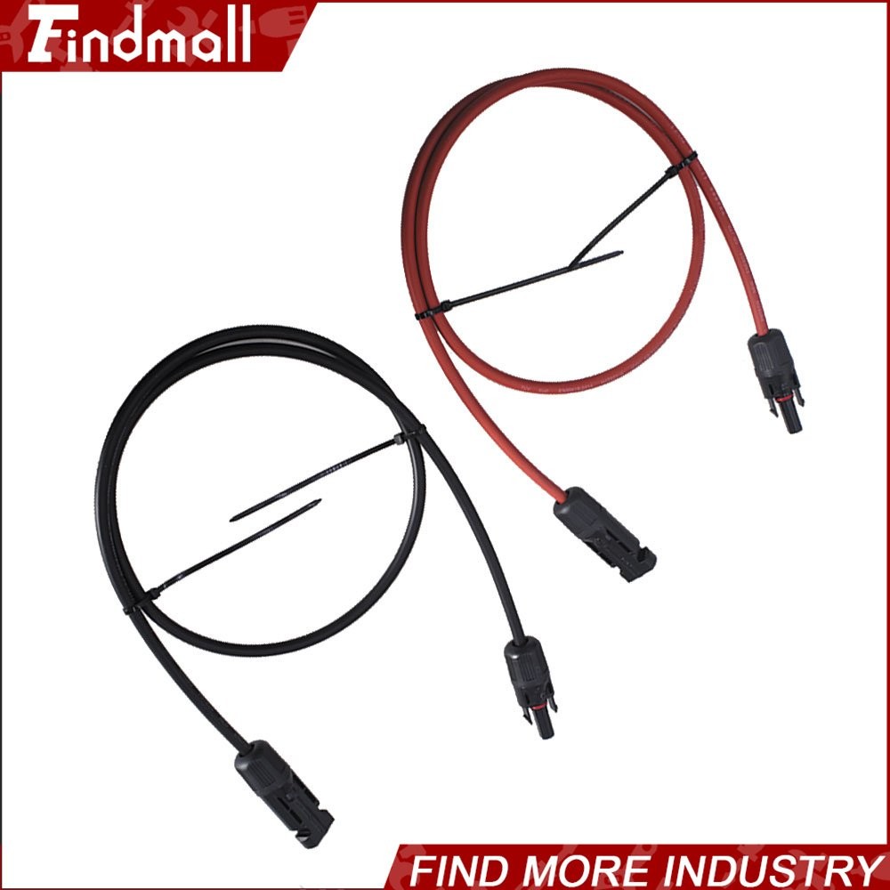 Findmall 1 Pair 15FT Durable Solar Panel Extension Cable Wire Connector 12AWG