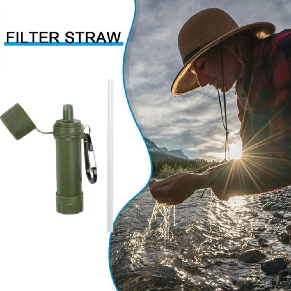 Camping Water Purifier Emergency Filter Survival Straw Outdoor Drinking Tool