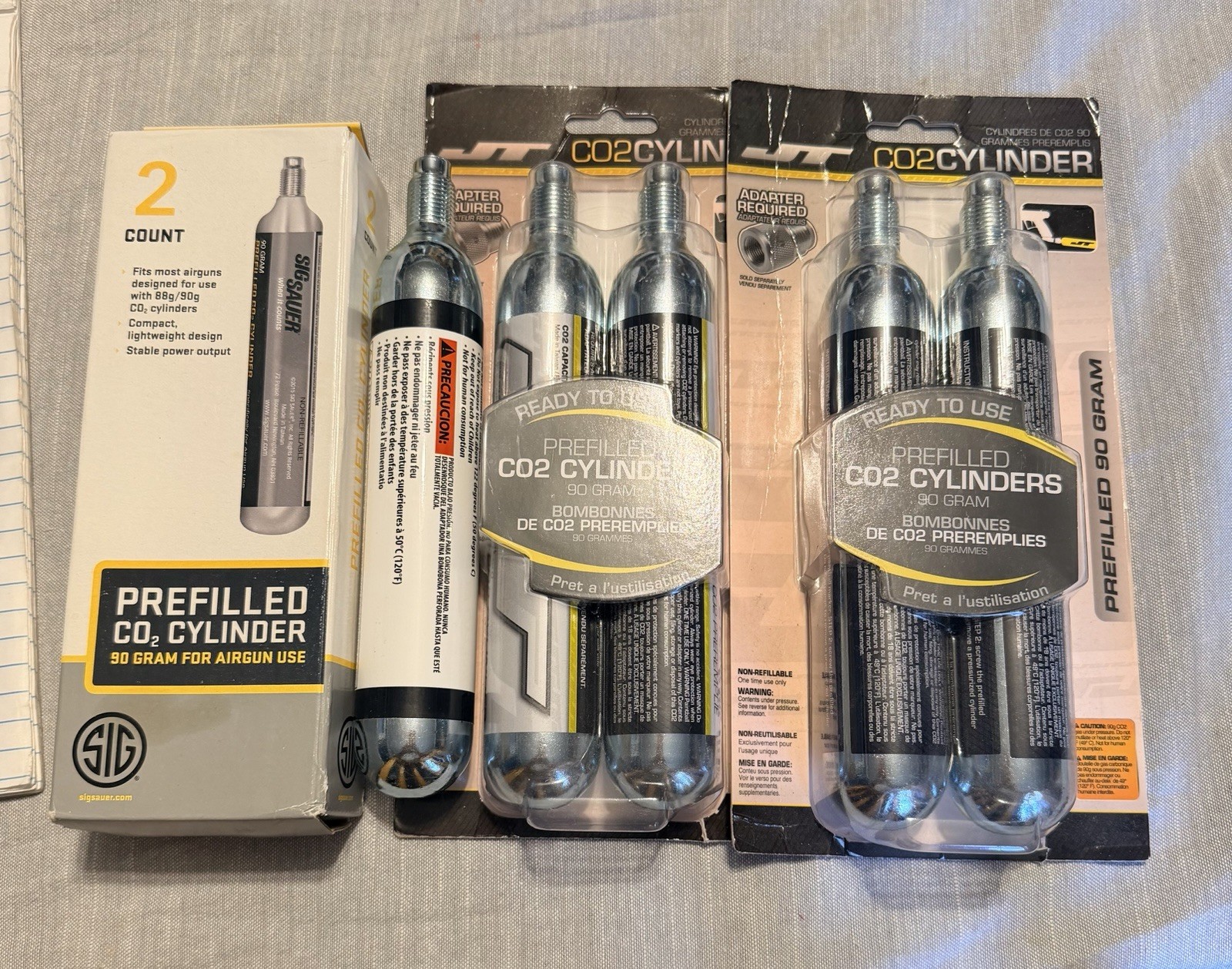 Sig Sauer 90 Gram CO2 Cartridges Prefilled Air Gun CO2 Cylinders - 2 Count