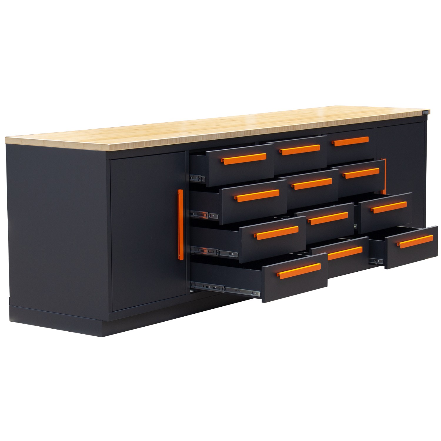 Garage Cabinet Workbench Table Solid Wood Top Workstation for Garage Heavy Duty