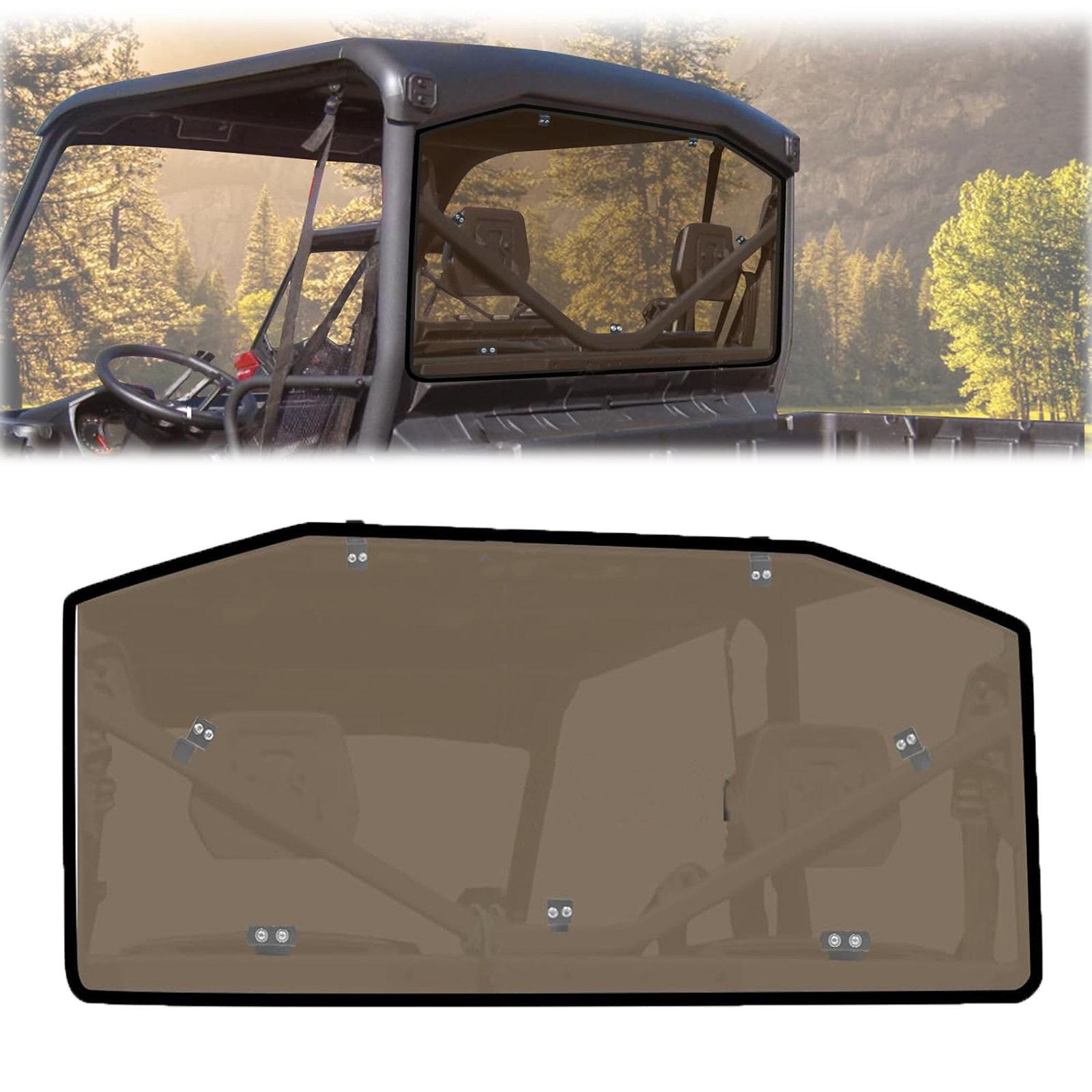 Tinted Rear Windshield Window for 2016-2026 Can-Am Defender HD5 HD7 HD8 HD9 HD10