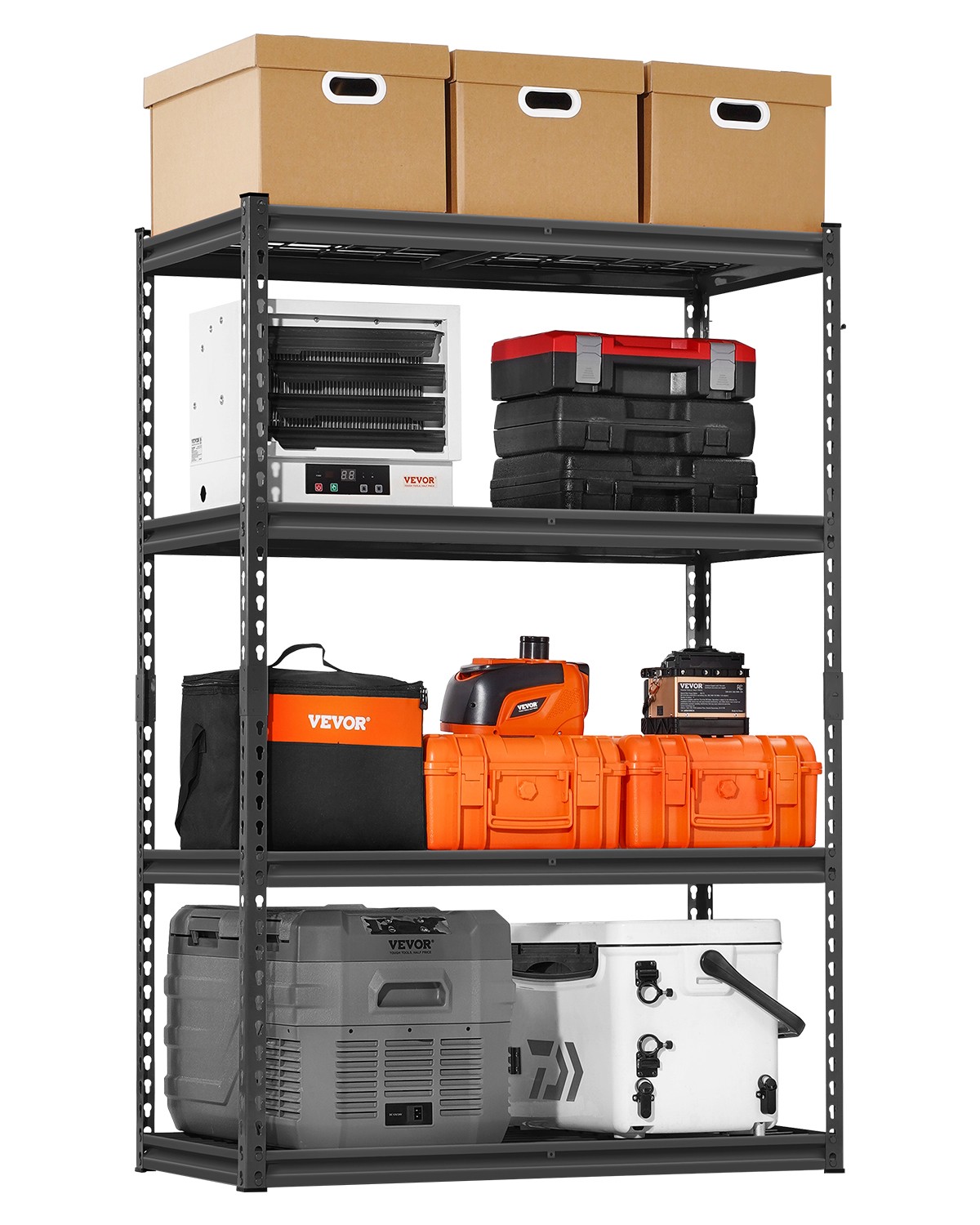 VEVOR Storage Shelves 4 Tier Adjustable Heavy Duty Garage Shelving Units 2400lbs
