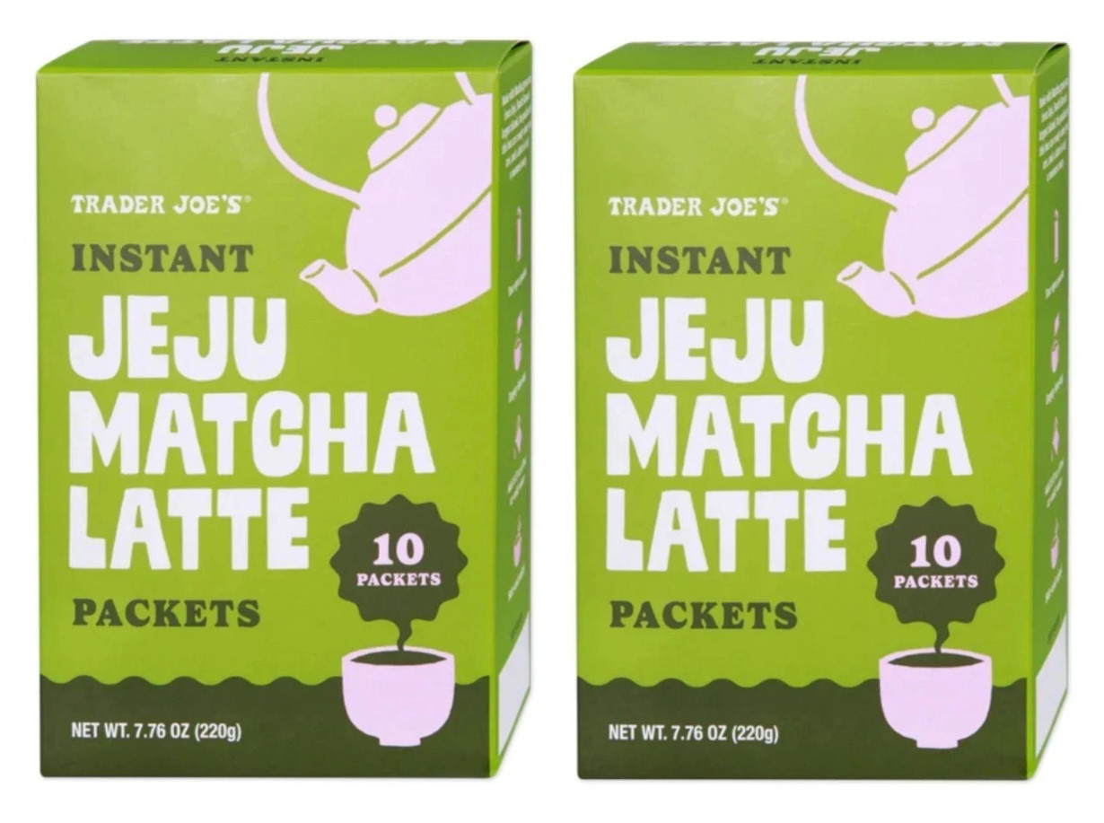 (2) Trader Joe's 7.76 oz. JEJU MATCHA LATTE 10-Packets Instant Drink Mix BB 7/27