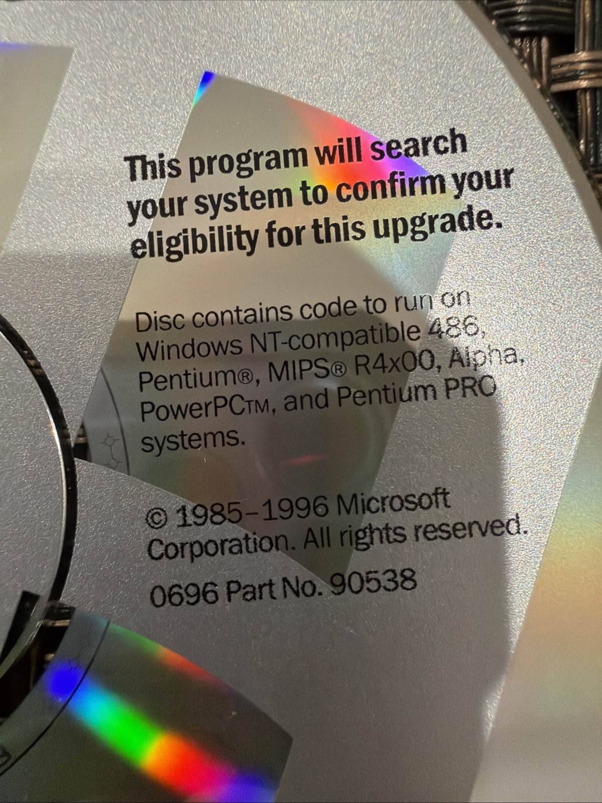 Microsoft NT Workstation Upgrade Version 4.0 CD-ROM - Vintage OS - Original Disc