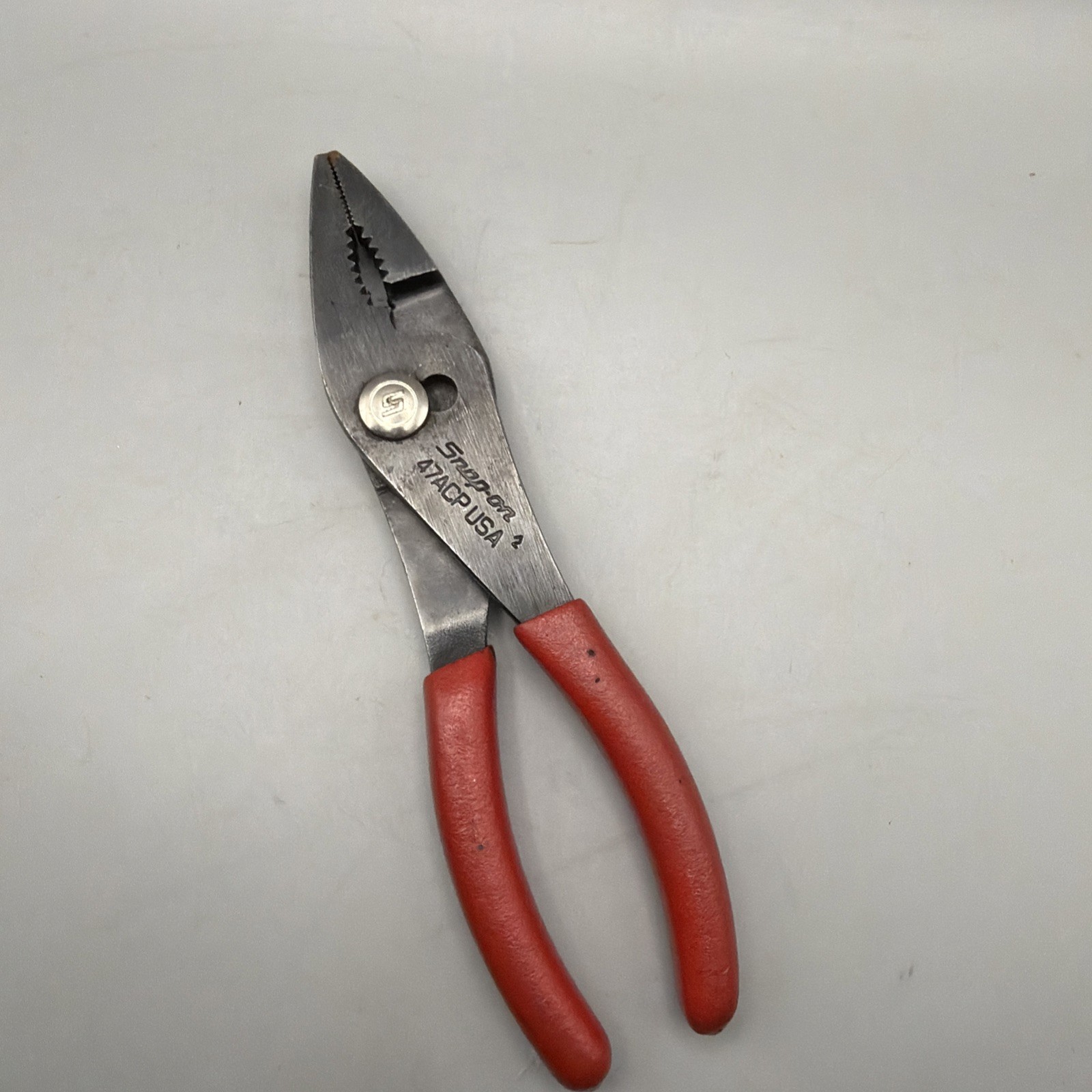 Snap on 47ACP 7.5" Slip Joint Red Handle Pliers USA
