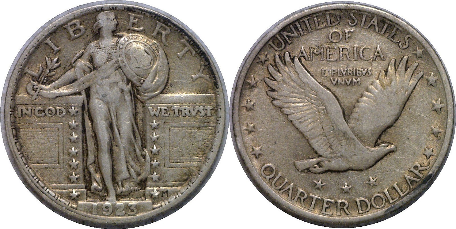 1923 25C Standing Liberty Quarter Extra Fine