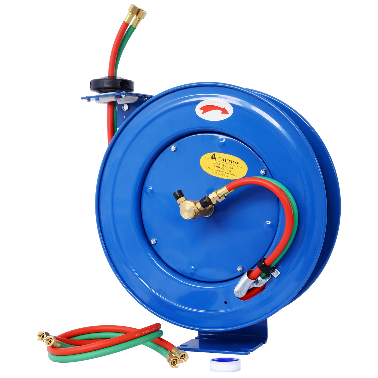 Welding Hose Reel Retractable 1/4" x 50 Ft Oxygen Acetylene Welder Dual Hose