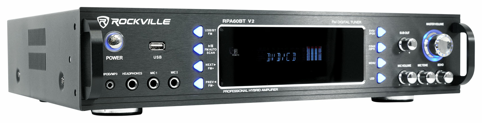 Rockville RPA60BT Home Theater Bluetooth Receiver + 10 Band Graphic Equalizer