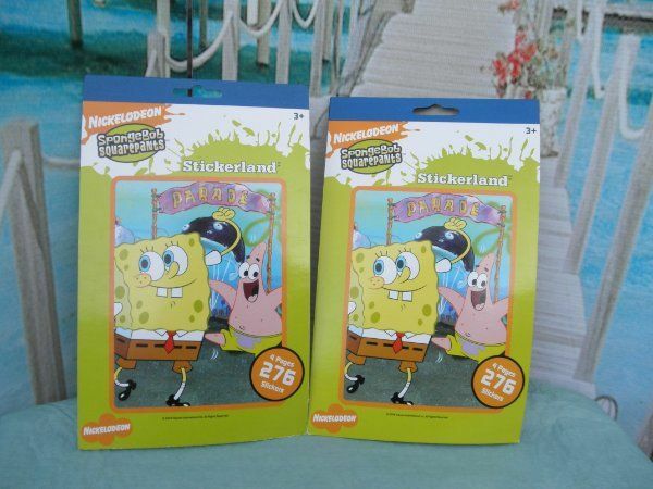 (LOT OF 2 STICKERLAND BOOKS) NICKELODEON SPONGEBOB SQUAREPANTS (552 STICKERS)