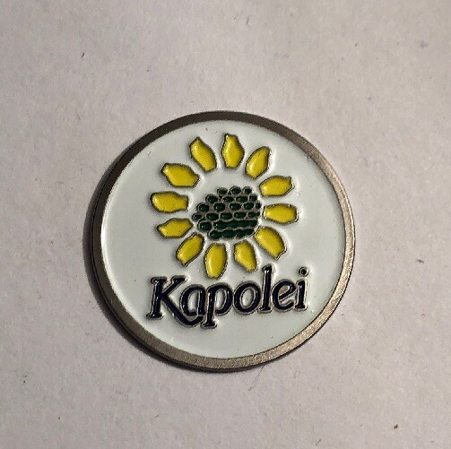 Kapolei Golf Ball Marker. Metal, Flat 1 in.  VINTAGE! Circa 98. NEW OLD STOCK!