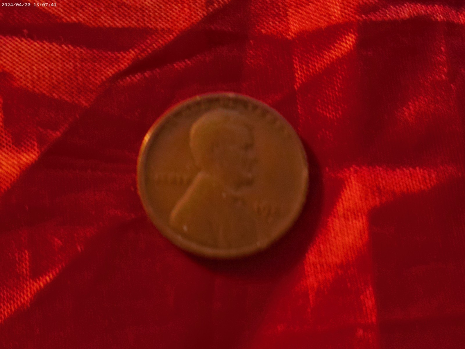 1920-D Lincoln Wheat Cent Error Strike Through on Obverse