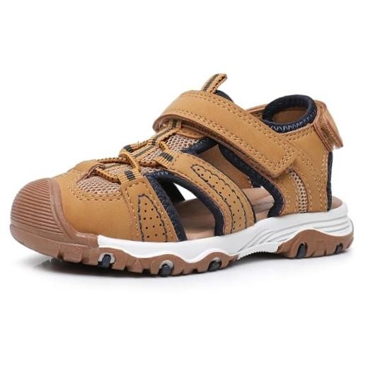 Toddler Boys Girl Sandals Kids Closed Toe Outdoor Sandals | 8 Toddler Brown