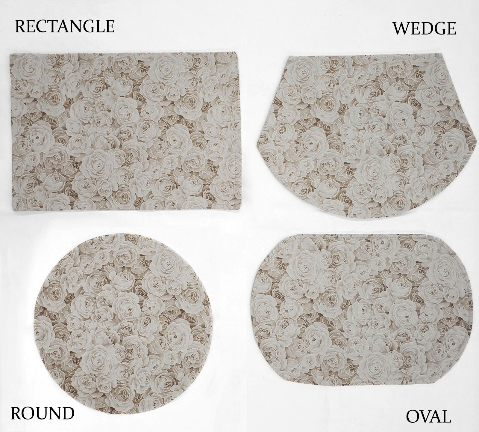 Enchanted Shimmer Roses Placemats (4 Shapes Available)