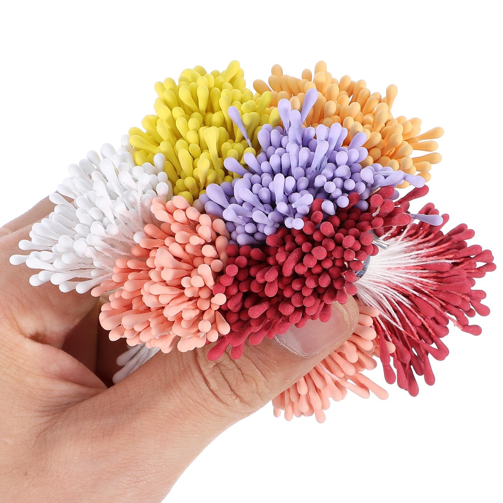 1200 PCS 2mm Colorful Pearl Double Heads Flower Stamens Artificial Crafts
