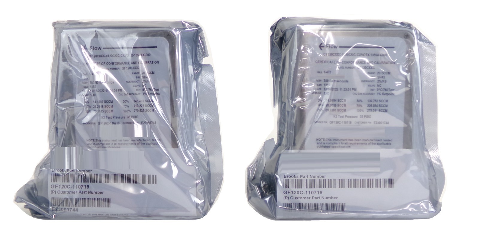 Brooks Instrument GF120C-110719 Mass Flow Controller MFC Lot of 2 New