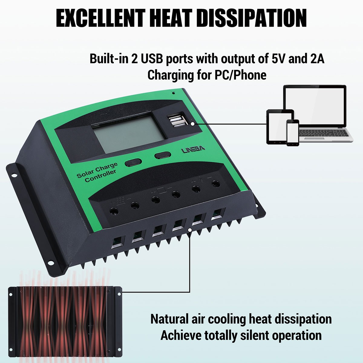 100A PWM Solar Panel Regulator Charge Controller Auto Focus Tracking 12V/24V/48V
