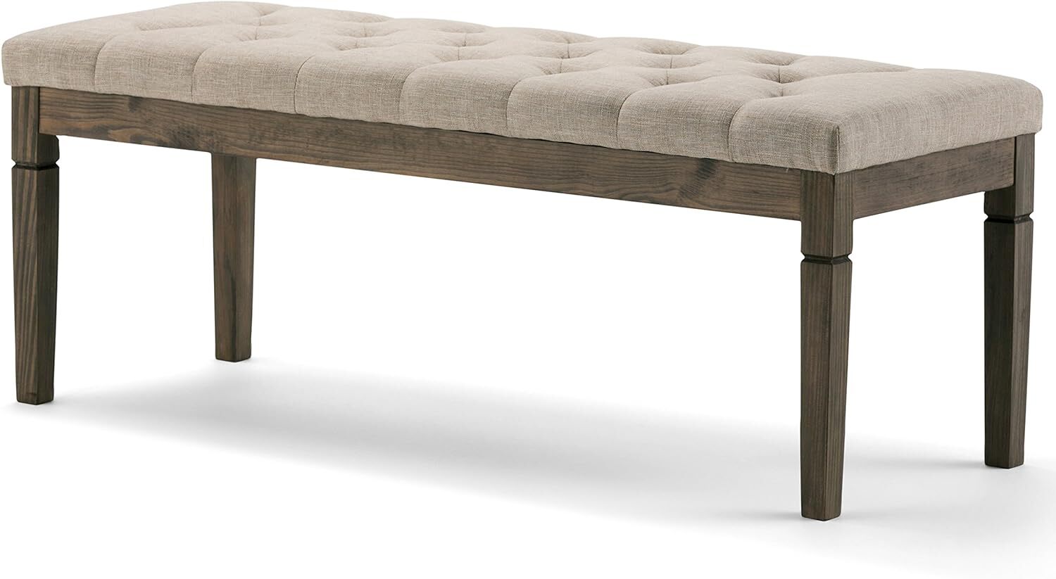 SIMPLIHOME Waverly 48 Inch Wide Traditional Rectangle Tufted 48 inch, Natural