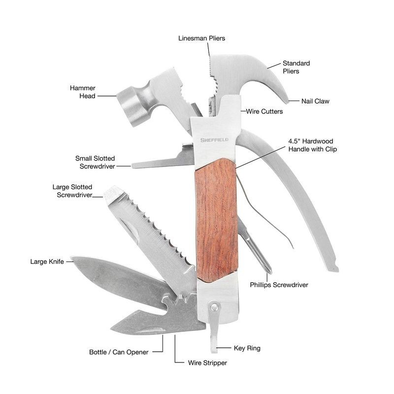 Sheffield 12913 14-in-1 Hammer Multi Tool, New