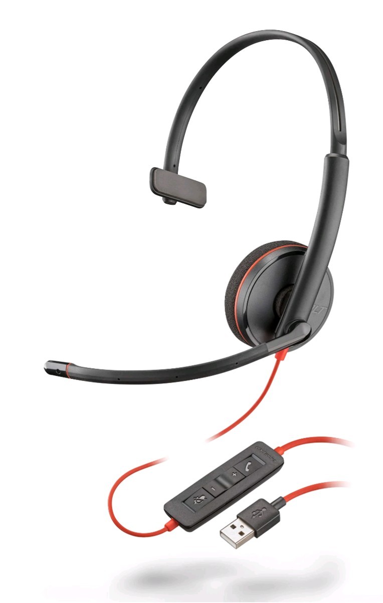 Plantronics Blackwire C3210 USB-A Wired Mono Headset 209744-101 NEW OEM Bag