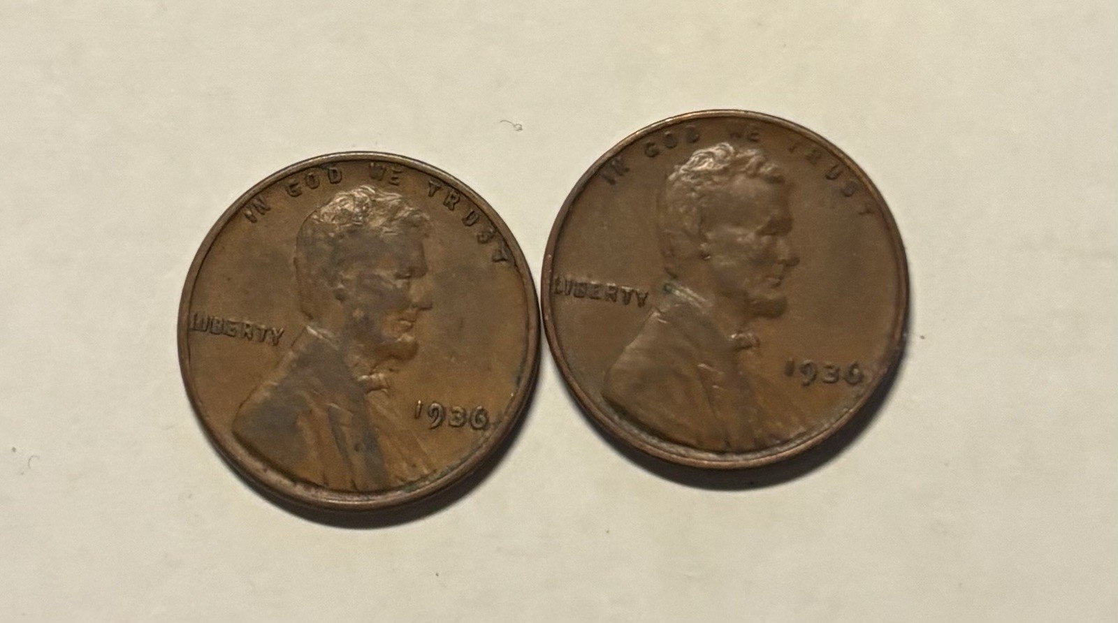 US Coins 1936-P Lincoln Cent (2 Coins) Circulated