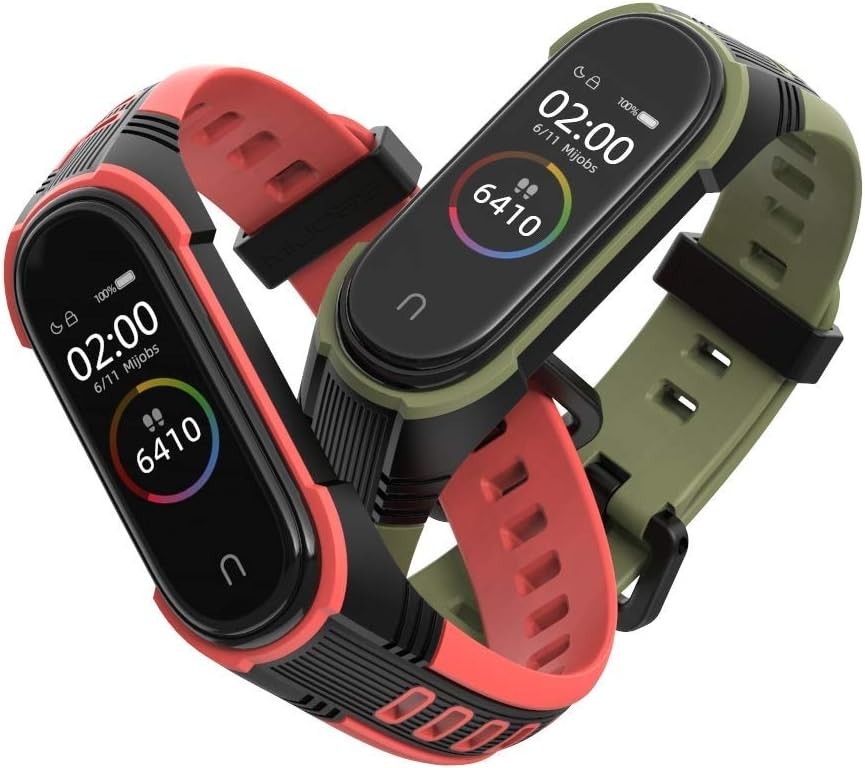 Durable Rubber Strap for Xiaomi Mi Band 5/6/7 - Adjustable & Comfortable Fit
