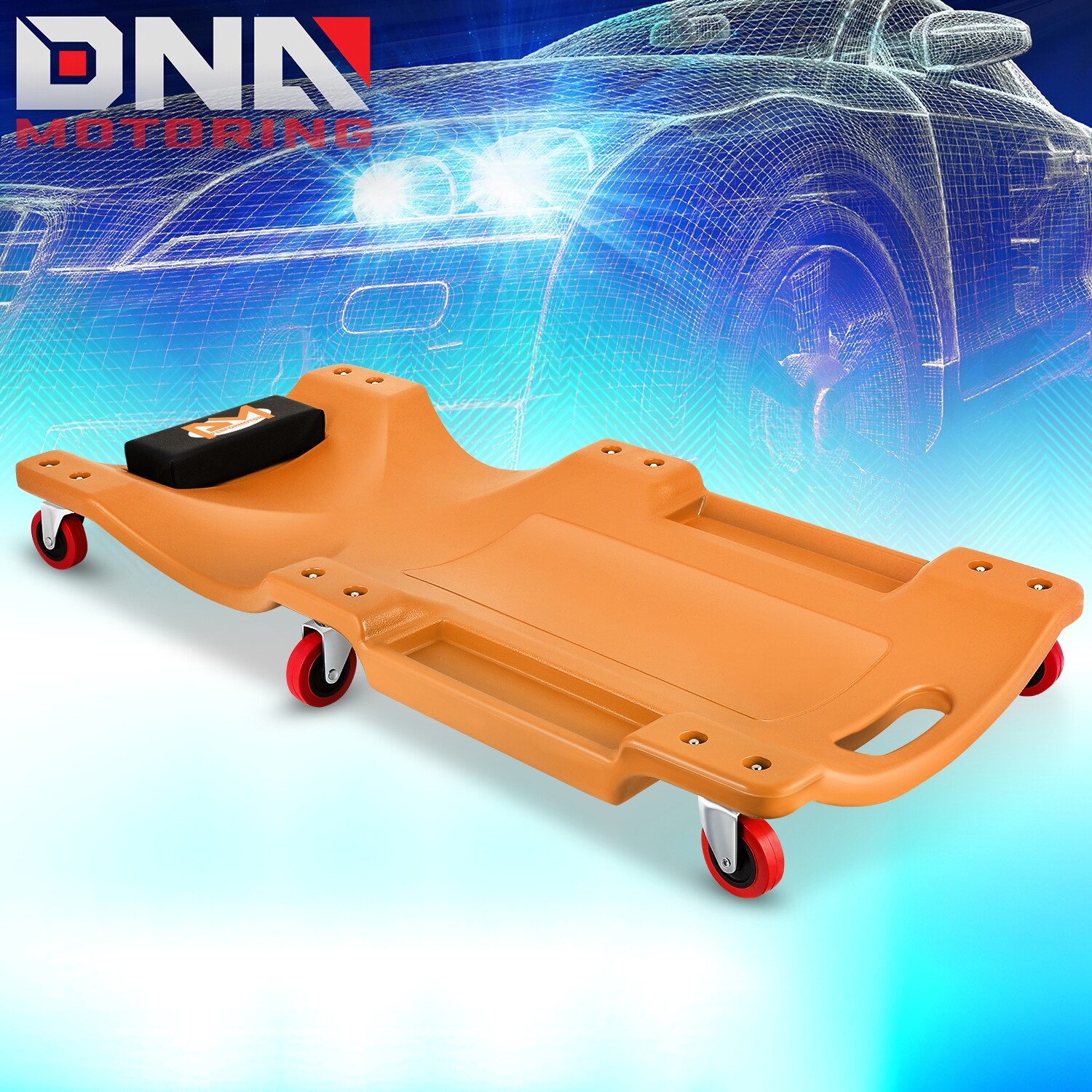 36"X17" Low Profile Automotive Creeper Garage Mechanic Rolling Under Car Orange