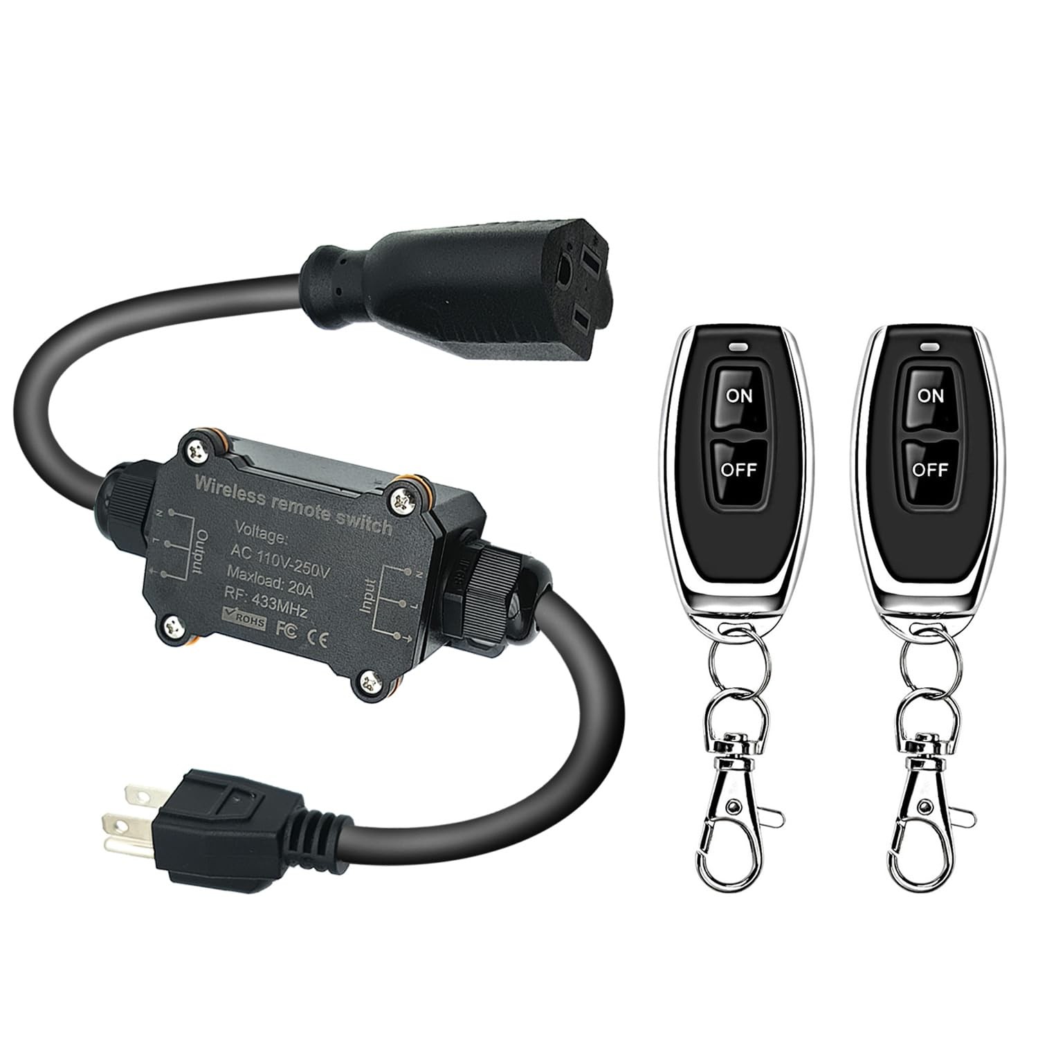 AC110V Waterproof Remote Control Power Switch with 164ft Long Range,AC110V/12