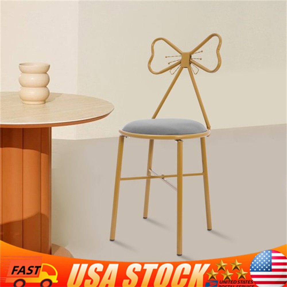 Modern Makeup Vanity Stool Living Room Butterfly Shaped Backrest Dining Chair
