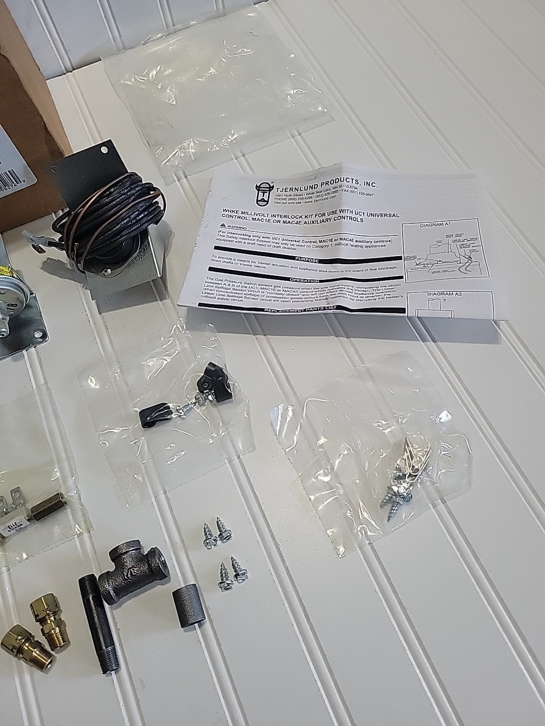 Tjernlund WHKE Water Heater Control Kit For Interlocking Only UC1 MAC1E or MAC4E