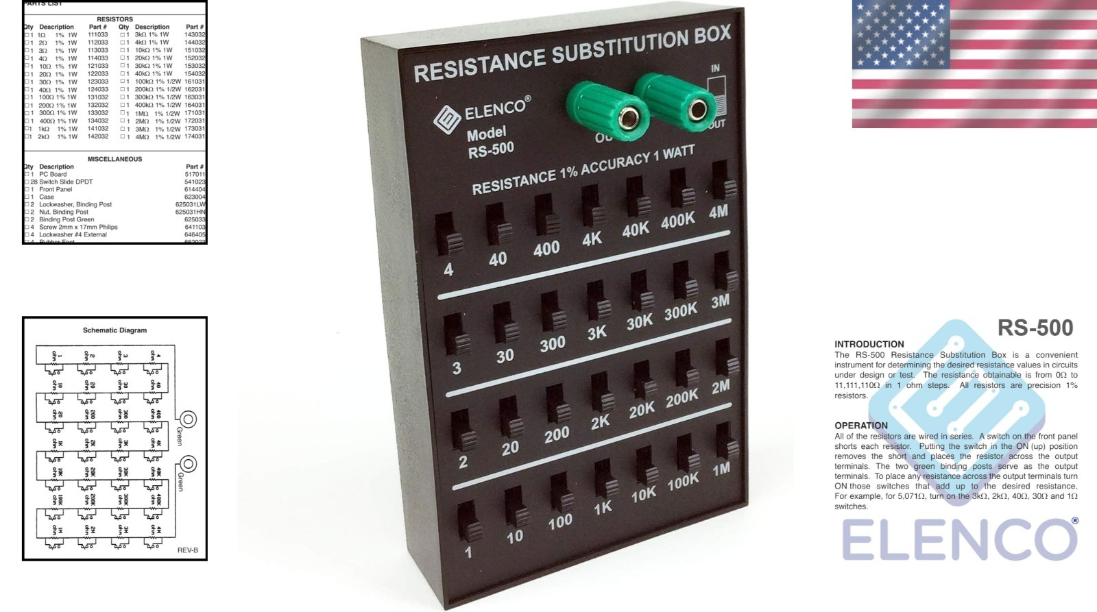 Efficient 1Ω to 11,111,110Ω Resistance Substitution Box for Electronics Testing