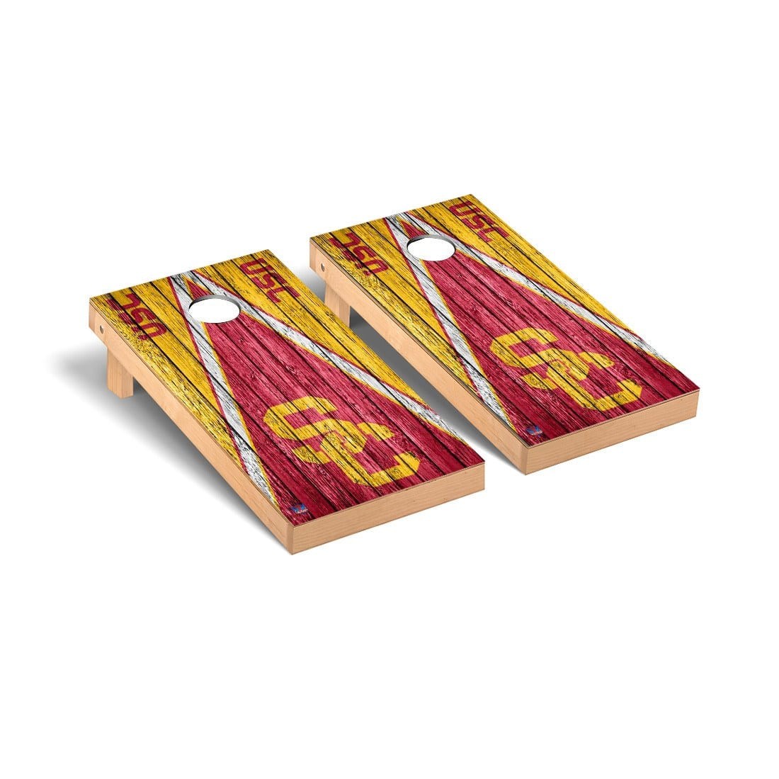 USC Trojans Cornhole Set Regulation Size Foldable Legs Wooden Frame Bags