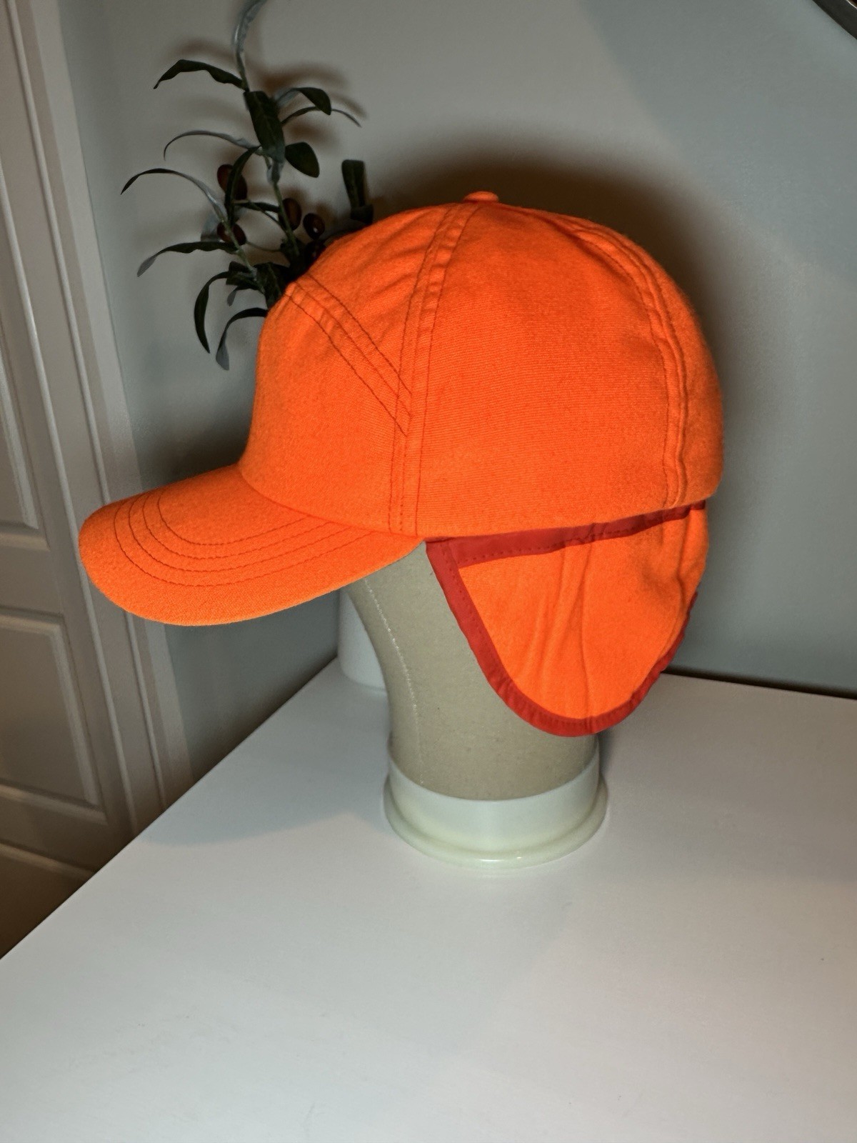 Vintage LL Bean Gore-Tex Thinsulate Hunting Hat XL Orange Ear Flaps Made in USA