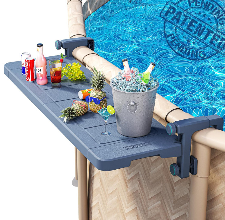 Bar flotante para piscina elevada redonda, mesa plegable resistente, Nuevo