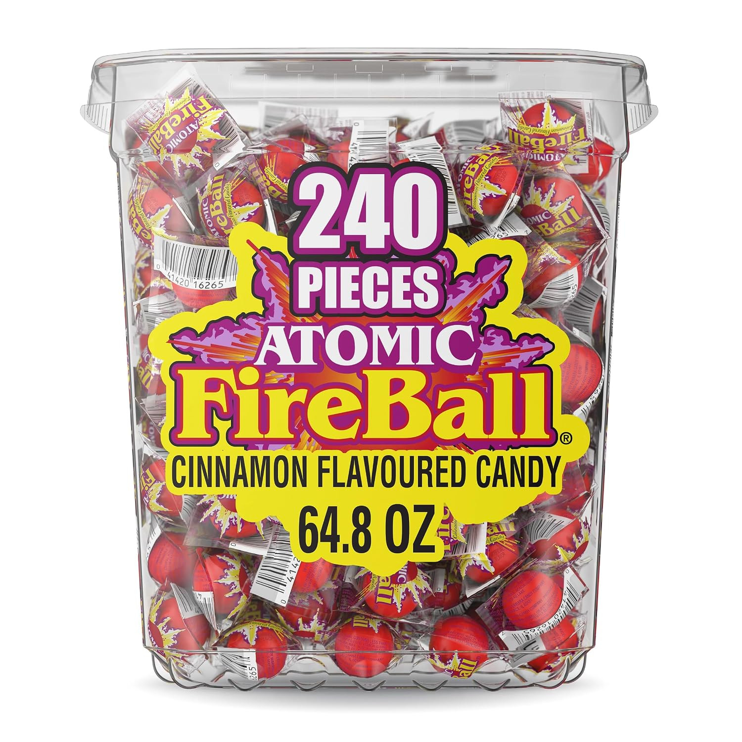 Wonka Atomic Fireball, Candy, Cinnamon Flavor, Individually Wrapped, 7.5 G (240