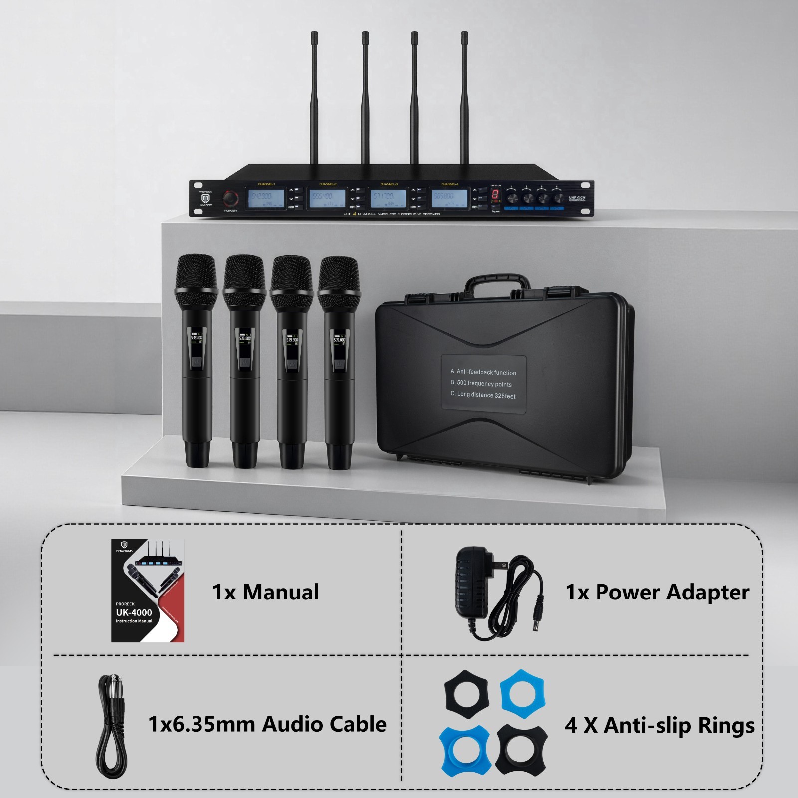 PRORECK UK-4000 Professional Wireless Microphone Set for Party Church Wedding
