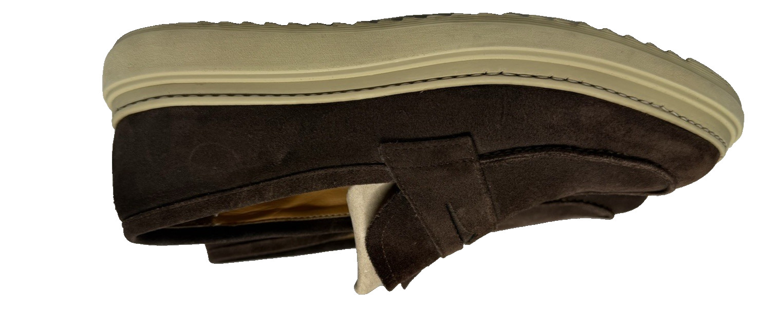 NRT ITALY suede brown shoes made in italy soles size 9 mens casual slip on