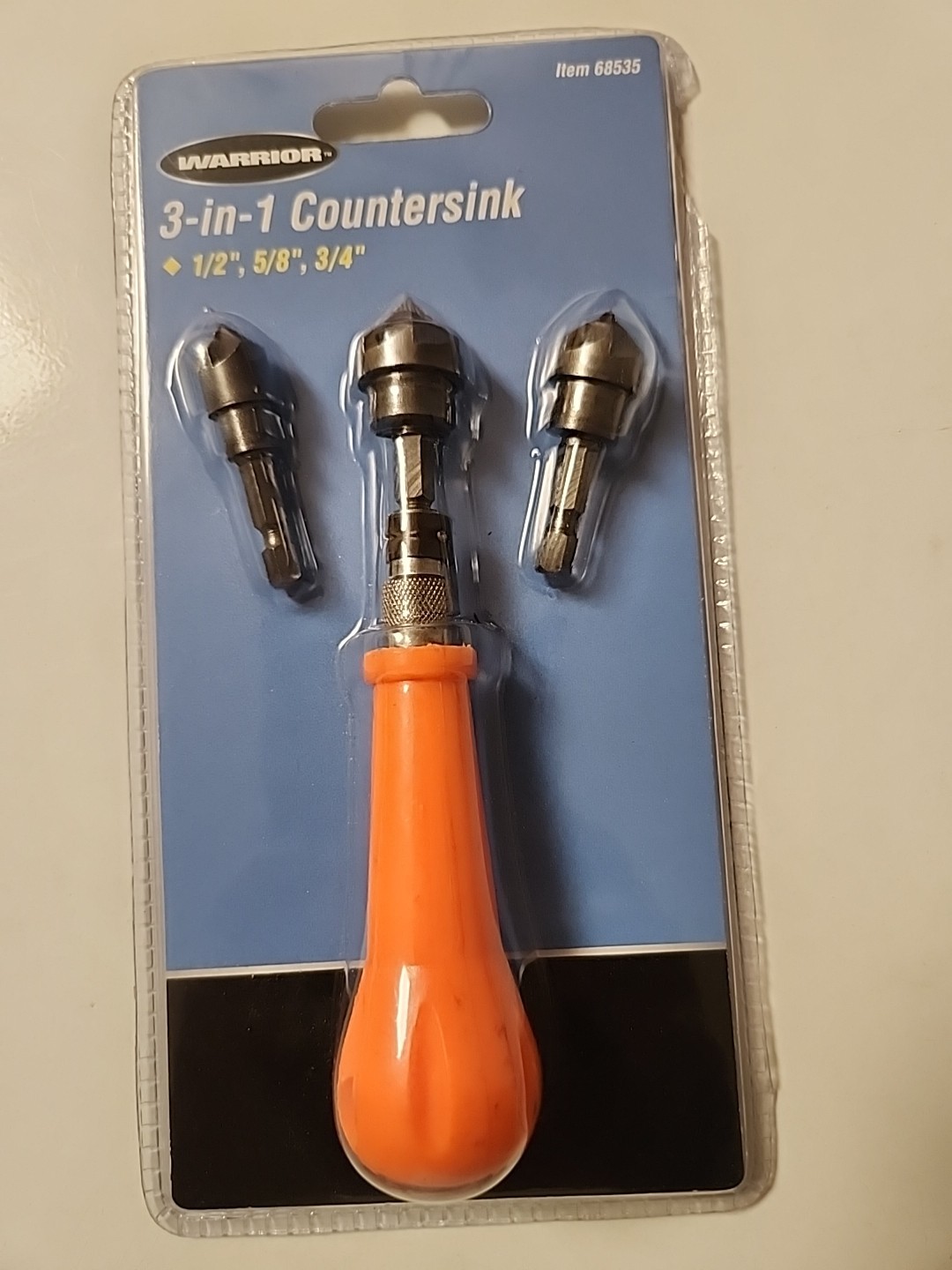 Warrior 3-In-1 Countersink Hex Hand Tool Set Item 1/2" 5/8" 3/4" 68535 NOS