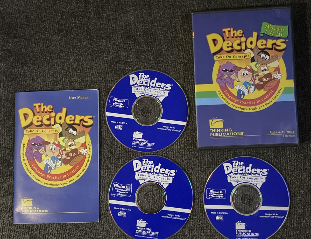 The Deciders Take On Concepts - Missions I. II. III (3 CD-ROMs)W/ Booklet,4-10y