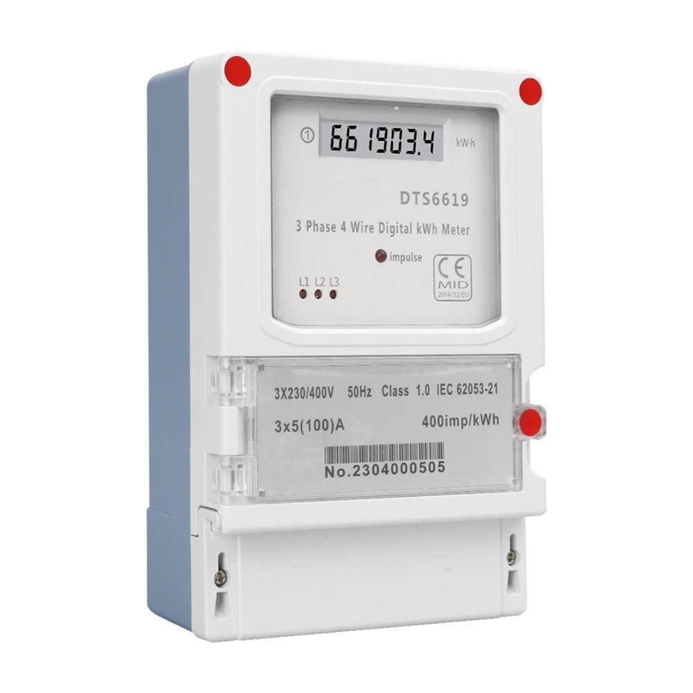 100A Capacity LCD Energy Meter Three Phase Meter Residential Application