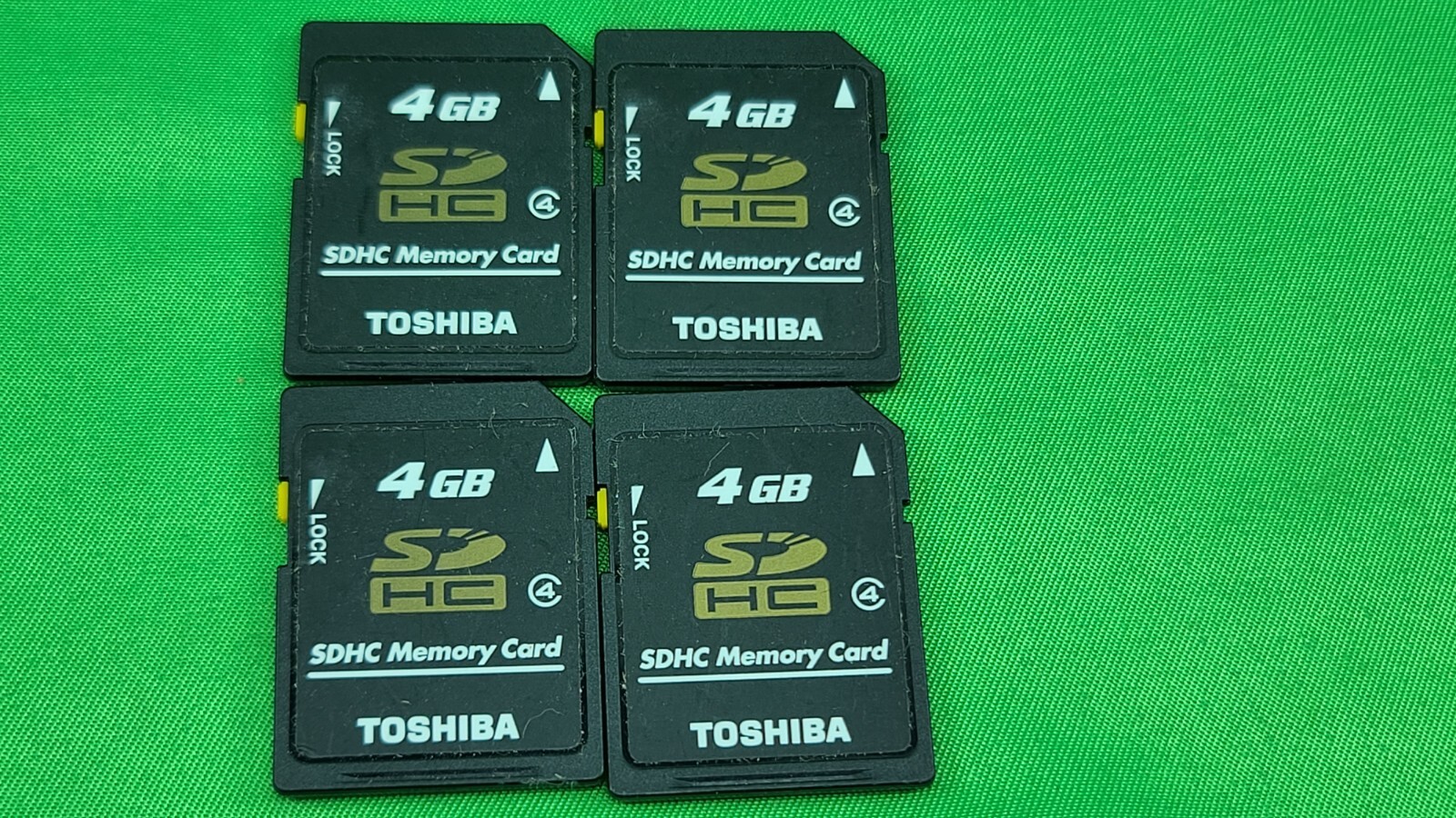 Lot of 4 Authentic OEM Toshiba 4GB SD Memory Cards S ( Pulled From Nintendo 2DS)